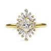 18ct Yellow Gold Oval Diamond Starburst Ring