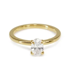 18ct Yellow Gold Oval Diamond Solitaire