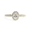 18ct Yellow Gold Oval Diamond Halo Ring