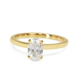 18ct Yellow Gold Oval Diamond Solitaire