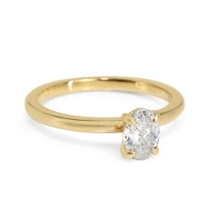 18ct Yellow Gold Oval Diamond Solitaire