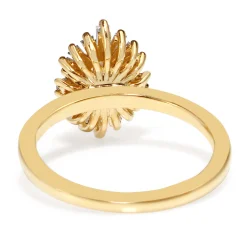 18ct Yellow Gold Oval Diamond Starburst Ring