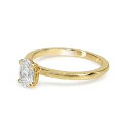 18ct Yellow Gold Oval Diamond Solitaire