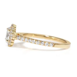 18ct Yellow Gold Oval Diamond Halo Ring