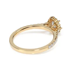 18ct Yellow Gold Oval Diamond Halo Ring