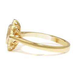 18ct Yellow Gold Oval Halo Diamond Ring