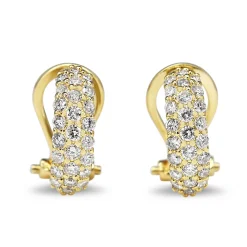 18ct Yellow Gold Pavè Diamond Hoop Earrings