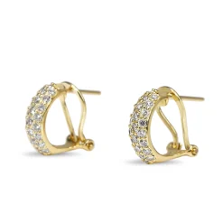 18ct Yellow Gold Pavè Diamond Hoop Earrings