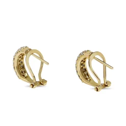 18ct Yellow Gold Pavè Diamond Hoop Earrings