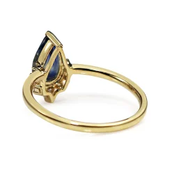 18ct Yellow Gold Pear Sapphire Tiara Style Ring