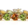14ct Yellow Gold Peridot and Citrine Heart Bracelet