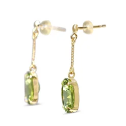 18ct Yellow Gold Peridot Drop Earrings