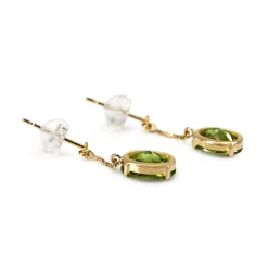 18ct Yellow Gold Peridot Drop Earrings