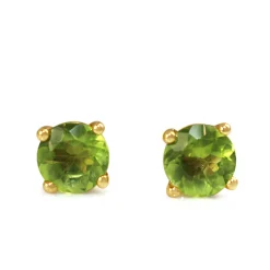 9ct Yellow Gold Peridot Stud Earrings