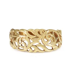 9ct Yellow Gold Pierced Out Swirl Ring