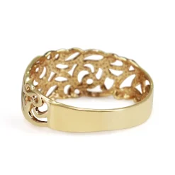 9ct Yellow Gold Pierced Out Swirl Ring