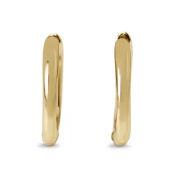 9ct Yellow Gold Pillow Shaped Hoop Earrings