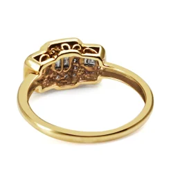 9ct Yellow Gold Pink and White Diamond Ring