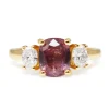 18ct Yellow Gold Pink Sapphire and Diamond 3 Stone Ring
