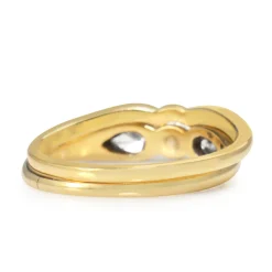 14ct Yellow Gold Princess and Pear Cut Diamond Ring with Matching Band - Ring Set