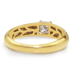 18ct Yellow Gold Princess Cut Diamond Band Ring