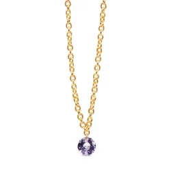 9ct Yellow Gold Purple Sapphire Fine Necklace