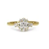 18ct Yellow Gold Radiant Halo East West Diamond Ring