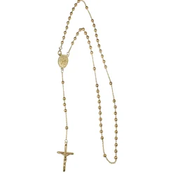 9ct Yellow Gold Rosary Bead Necklace with Crucifix
