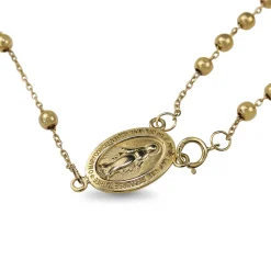 9ct Yellow Gold Rosary Bead Necklace with Crucifix