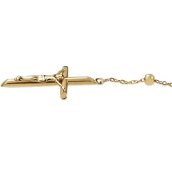 9ct Yellow Gold Rosary Bead Necklace with Crucifix