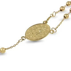 9ct Yellow Gold Rosary Bead Necklace with Crucifix