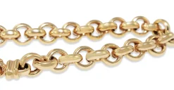 9ct Yellow Gold Round Belcher Link Bracelet with Bolt Ring Clasp