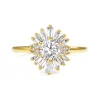 18ct Yellow Gold Round Starburst Ring