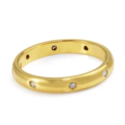 18ct Yellow Gold Rubbed In Set Diamond Band Ring