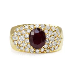 18ct Yellow Gold Ruby and Diamond Ring