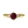 18ct Yellow Gold Ruby and Diamond 3 Stone Ring