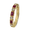 9ct Yellow Gold Ruby and Diamond Deco Style Band Ring