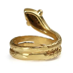 14ct Yellow Gold Ruby and Diamond Snake Ring