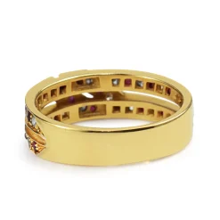 18ct Yellow Gold Ruby and Diamond Vintage Ring