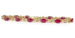 14ct Yellow Gold Ruby and Diamond Bracelet