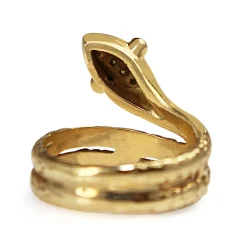 14ct Yellow Gold Ruby and Diamond Snake Ring