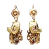 9ct Yellow Gold Ruby and Pearl Victorian Antique Earrings