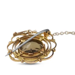 9ct Yellow Gold 1930's Citrine Brooch