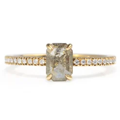 18ct Yellow Gold Salt and Pepper Diamond Ring