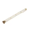 14ct Yellow Gold Sapphire and Akoya Pearl 3 Strand Bracelet