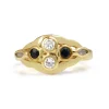 14ct Yellow Gold Sapphire and C/Z Ring
