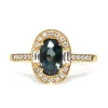 18ct Yellow Gold Sapphire and Diamond Halo Ring