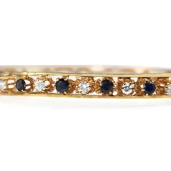 14ct Yellow Gold Sapphire and Diamond Bangle