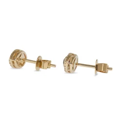 18ct Yellow Gold Sapphire and Diamond Evil Eye Stud Earrings