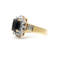 9ct Yellow Gold Sapphire and Diamond Ring